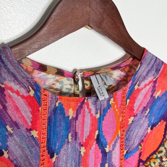 Anthropologie Blank London Miranda Peasant Blouse Small Pink Colorful Boho - Picture 6 of 11